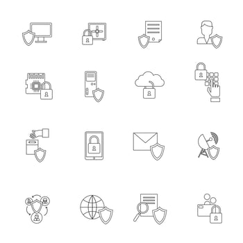 Information Security Icon Outline vector