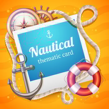 Marine Card Template vector