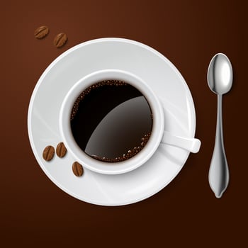 Realistic white with black coffee vector