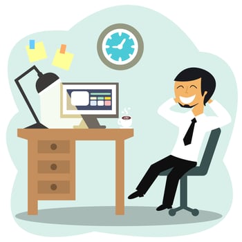 Happy office worker vector