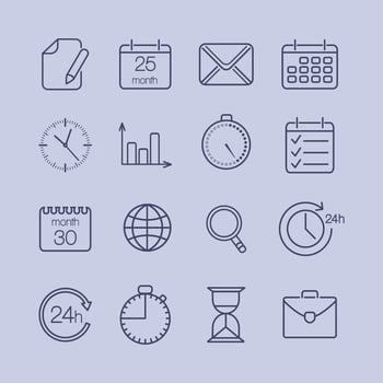business time icons vector