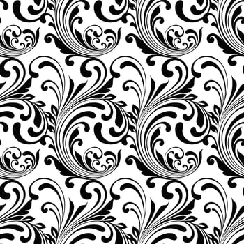 Black and white ornamental pattern vector