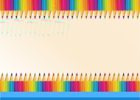 Border design with colorpencils vector