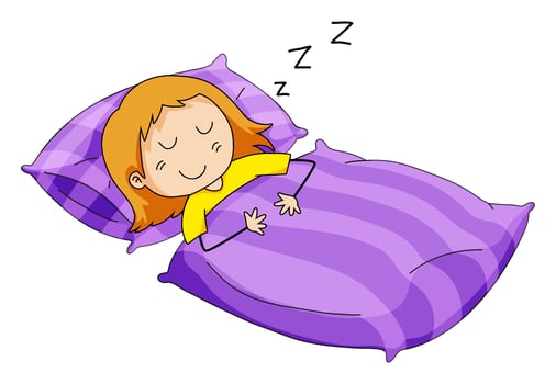 Little girl sleeping in bed vector