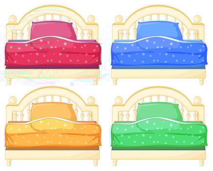 Bed set vector