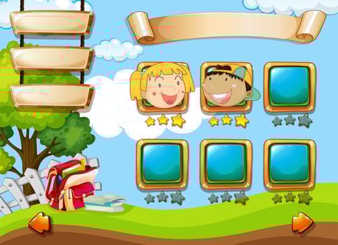 A children game template vector