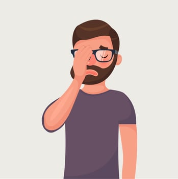 Man Headache, disappointment or shame vector