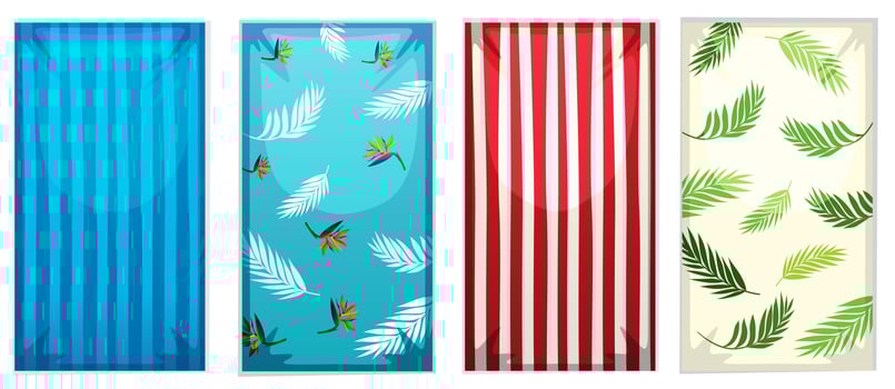 Set of colorful beach towels vector