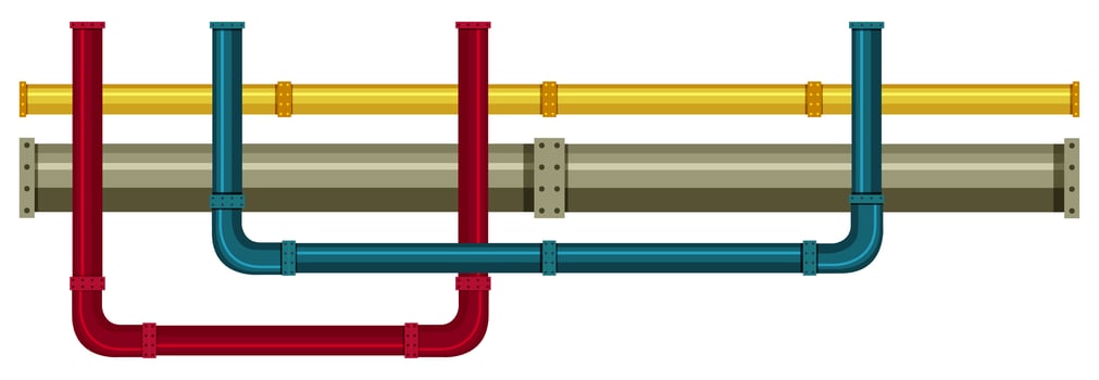 Underground Pipe on White Background vector