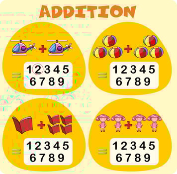 Worksheet template for addition vector