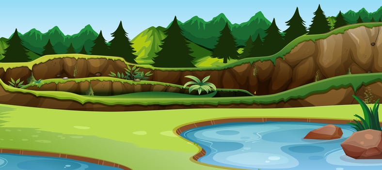 A simple lake scene vector