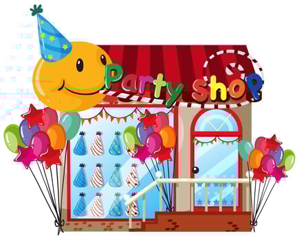 A party shop on white background vector