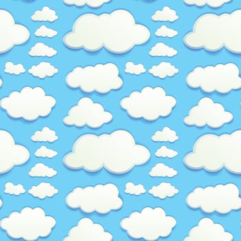 Seamless clouds in blue sky vector