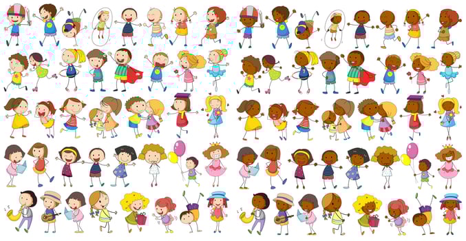 Children cultural vector
