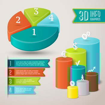 Abstract 3D infographics template vector