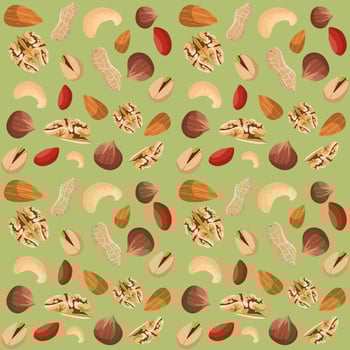 Nut mix seamless pattern vector