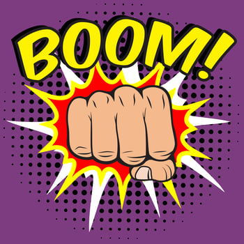 Fist comic poster vector