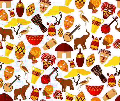 Africa seamless pattern vector