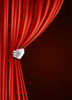 Theater curtain with hand vector