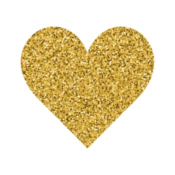 Glitter Valentines Day love heart on a white background. vector