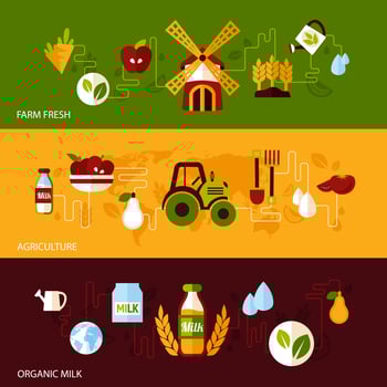 Agriculture banner set vector