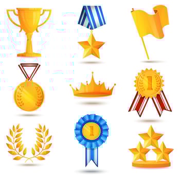 Award icons set vector