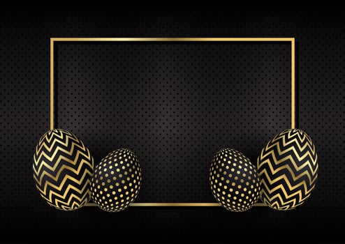 Gold and black Easter egg background  vector