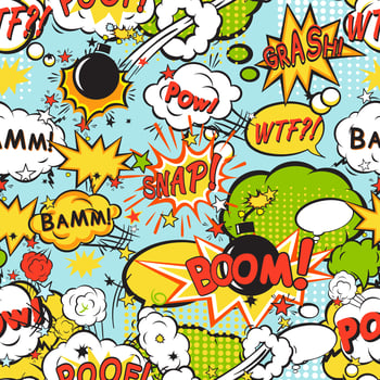 Comic boom seamless pattern vector