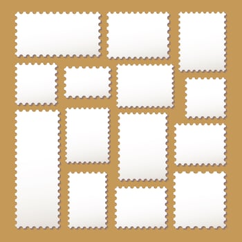 empty blank postage stamps vector