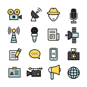 News Reporter Icons vector