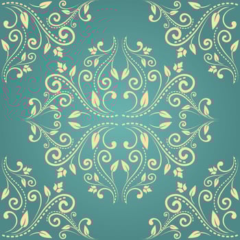 Floral damask pattern background vector