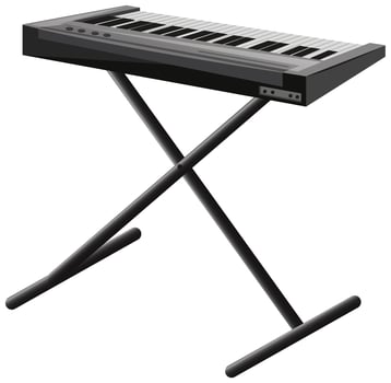 Electronic piano on metal stand vector