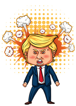 Character sketch of American president Trump vector