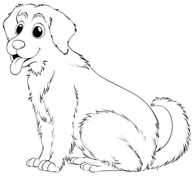 Animal outline for golden retriever vector