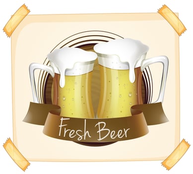 Poster advertising fresh beer vector