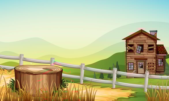 Old house in the countryside vector