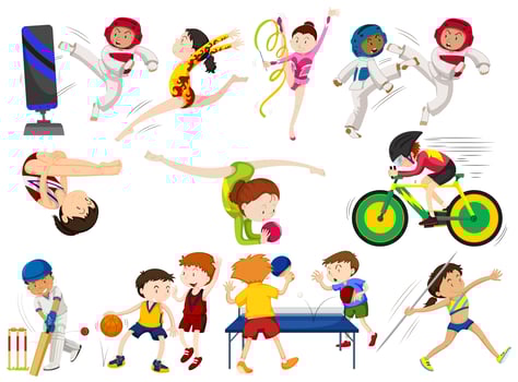 People do different types of sports vector