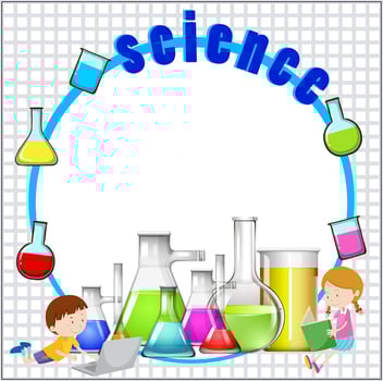 Border design with science equipment vector