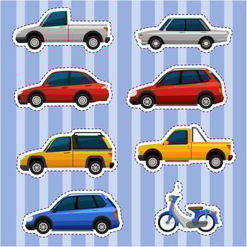 Sticker design for different kinds of vehicles vector
