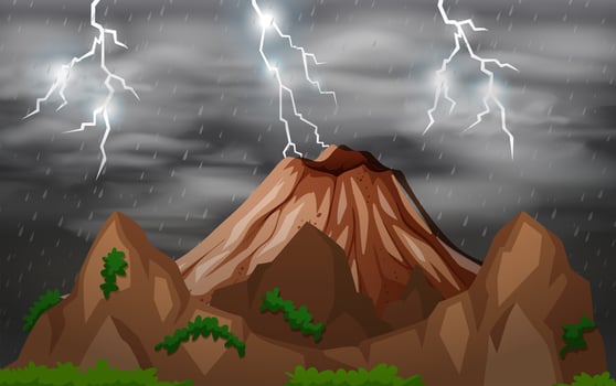 Storm night nature background vector