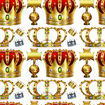 Seamless background with crowns vector