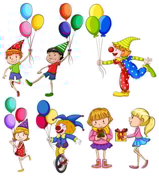 People in a party vector
