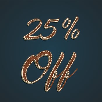 Realistic leather percentage set, vector illustration