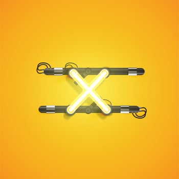 High detailed neon character from a set, vector illustration