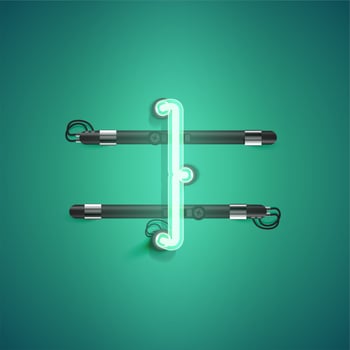 High detailed neon character from a set, vector illustration