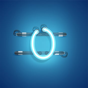 High detailed neon character from a set, vector illustration