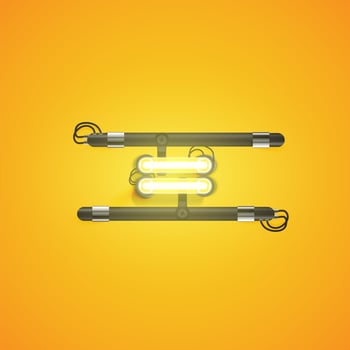 High detailed neon character from a set, vector illustration