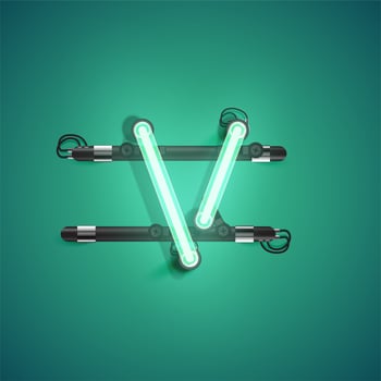 High detailed neon character from a set, vector illustration