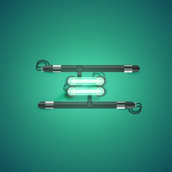 High detailed neon character from a set, vector illustration