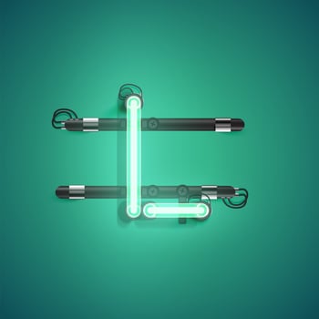 High detailed neon character from a set, vector illustration